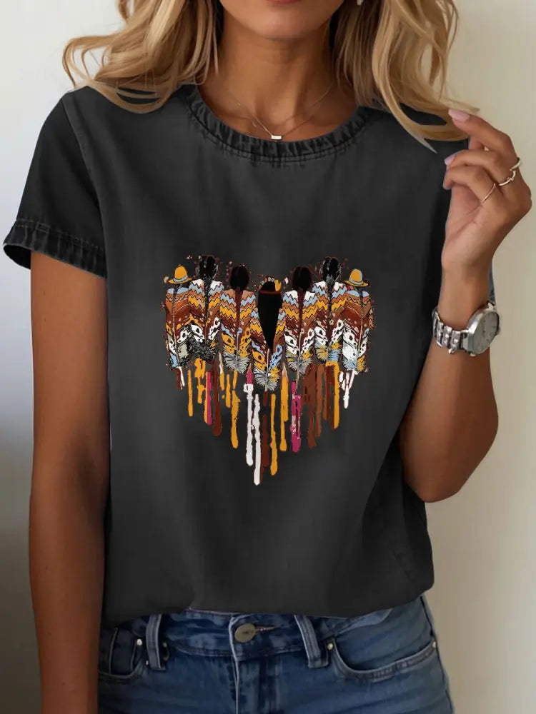 Women’s Native American T-shirt Black / S