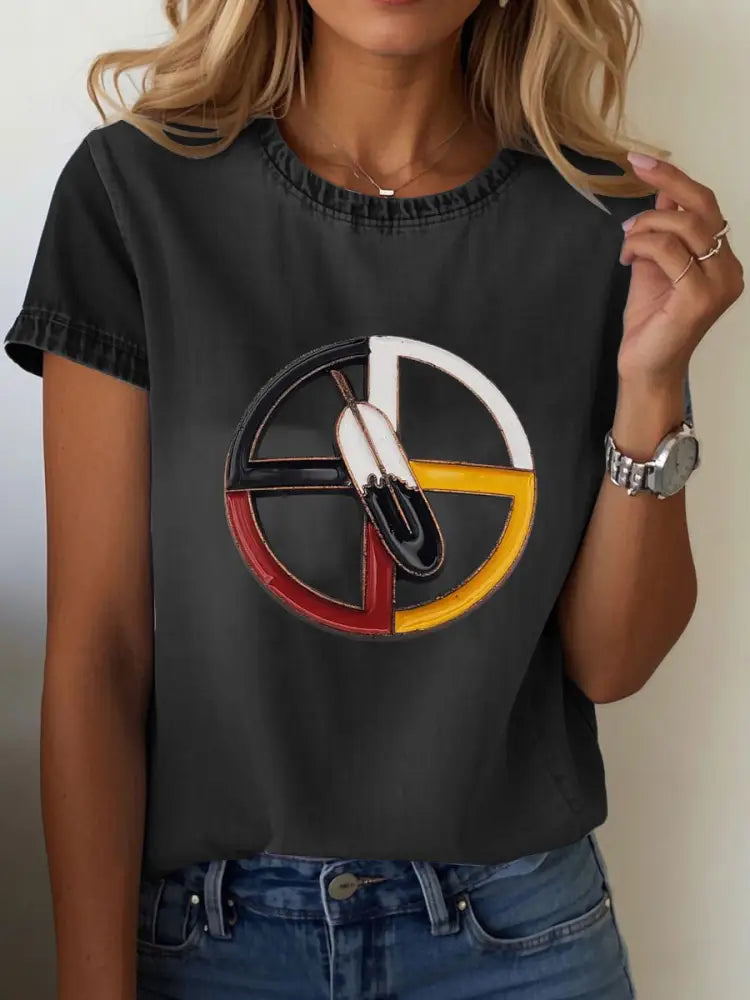 Women’s Native American T-shirt Black / S