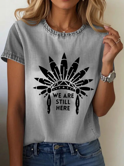 Women’s Native American T-shirt Gray / S