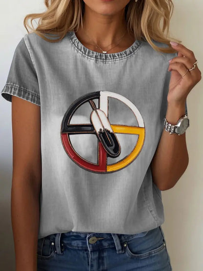 Women’s Native American T-shirt Gray / S