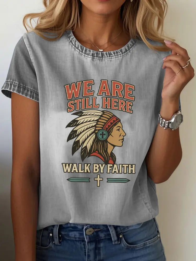 Women’s Native American T-shirt Gray / S
