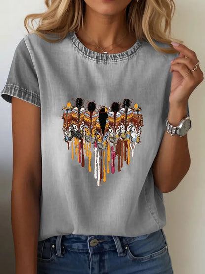 Women’s Native American T-shirt Gray / S
