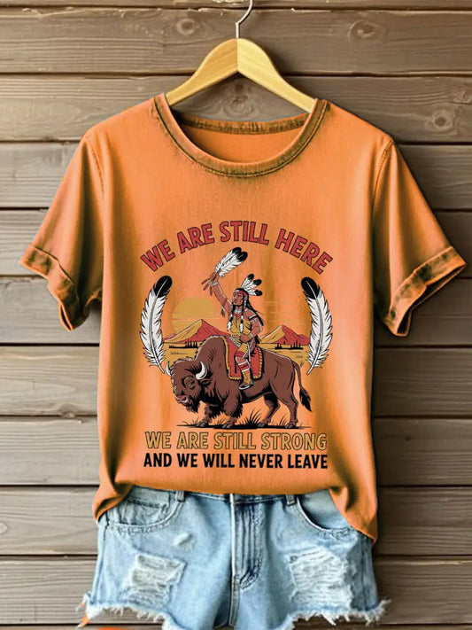 Women’s Native American T-shirt Orange / S