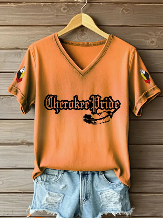 Women’s Native American T-shirt Orange / S