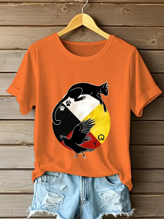 Women’s Native American T-shirt Orange / S