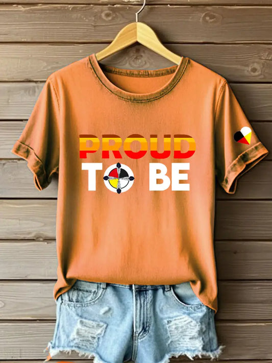 Women’s Native American T-shirt Orange / S