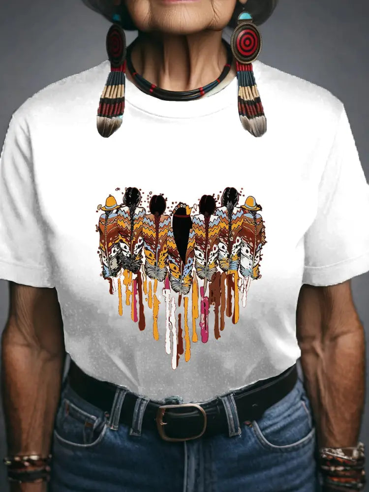 Women’s Native American T-shirt White / S