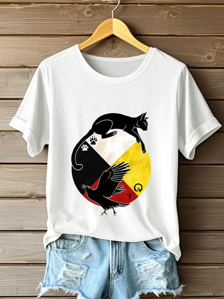 Women’s Native American T-shirt White / S