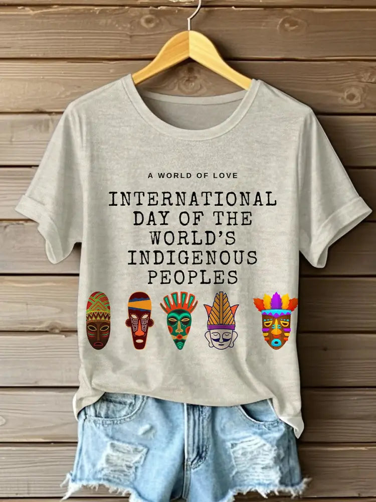 Women’s Native American T-shirts Khaki / S
