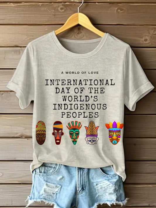 Women’s Native American T-shirts Khaki / S