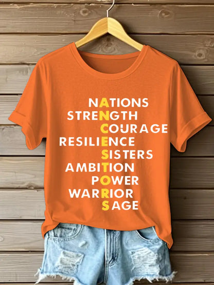 Women’s Native American T-shirts Orange / S