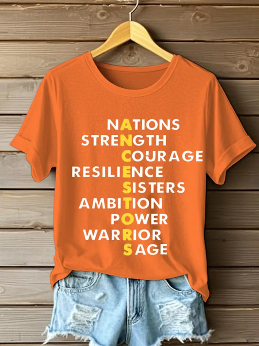 Women’s Native American T-shirts Orange / S
