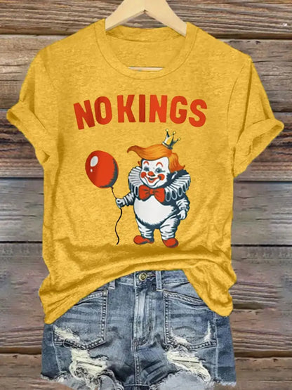 Women’s No Kings Anti-Trump Protest T-Shirt Yellow / S