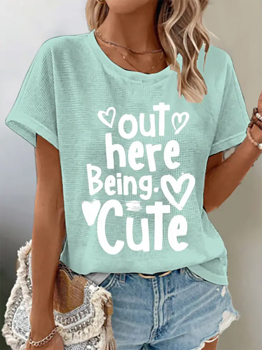 Women’s out here being cute Mint Green sneaker fan T-shirts Mint Green / S