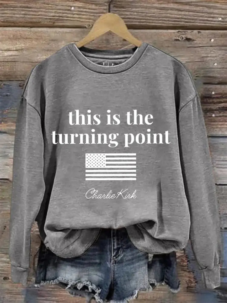 Women’s patriotic sweatshirt Light Gray / S