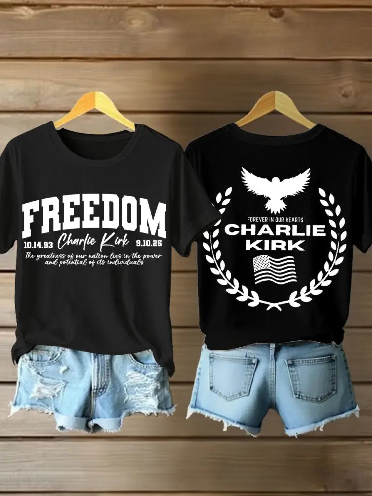 Women’s Patriotic T-Shirt Black / S