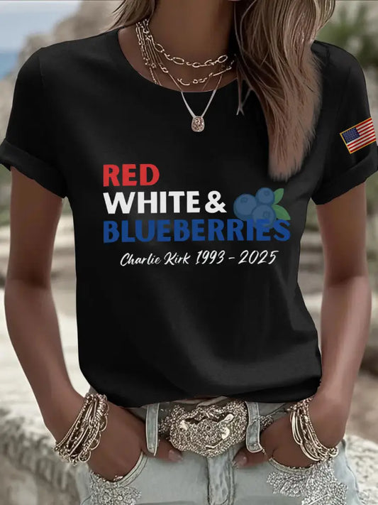 Women’s Patriotic T-Shirt Black / S