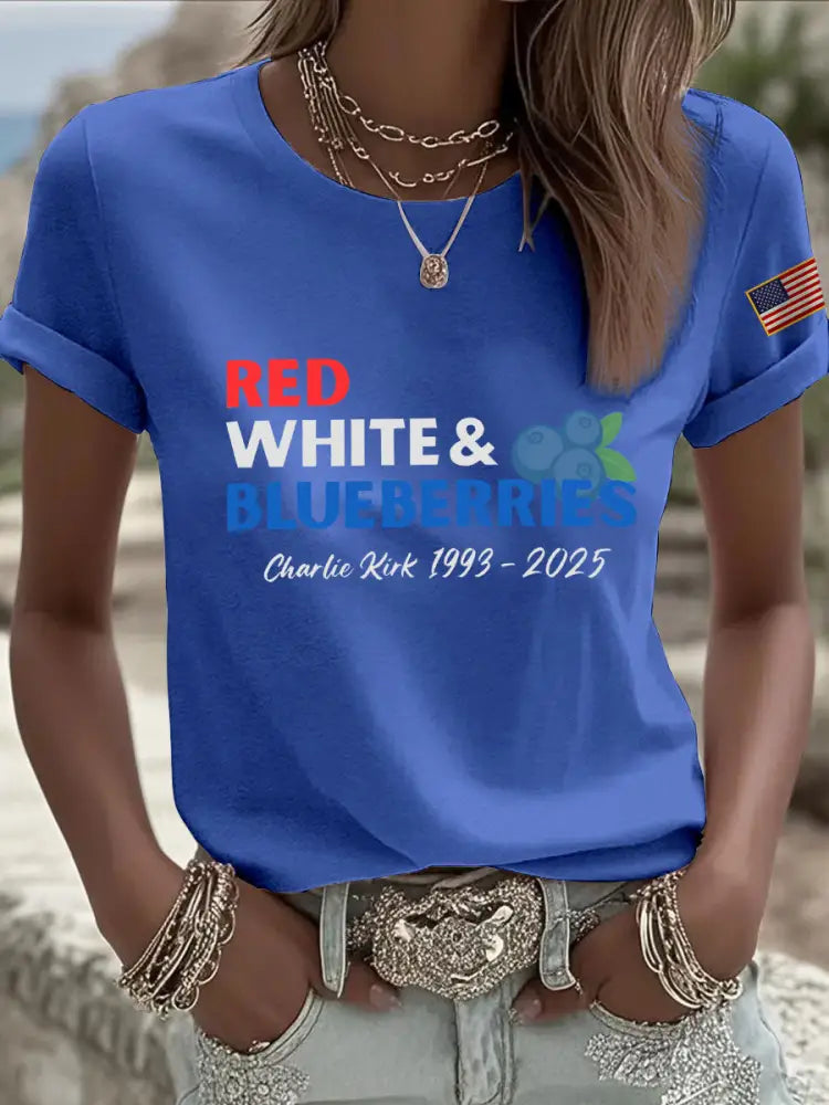 Women’s Patriotic T-Shirt Blue / S