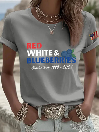 Women’s Patriotic T-Shirt Light Gray / S