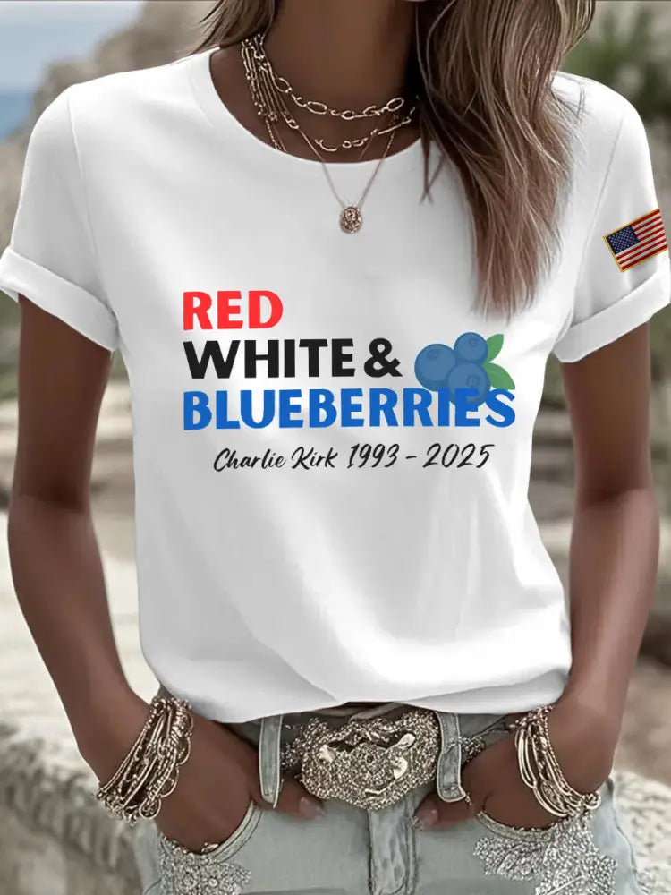 Women’s Patriotic T-Shirt White / S