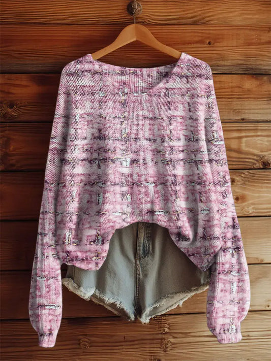 Women’s Pink Plaid Print Casual Top Pink / S