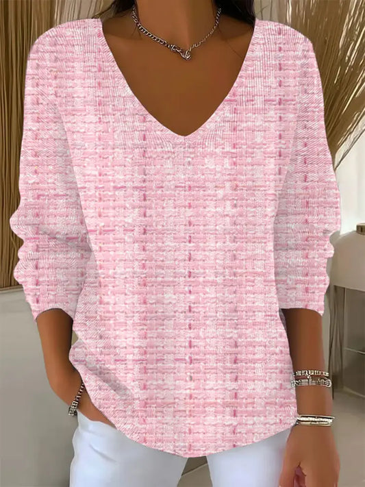 Women’s Pink Plaid Print Casual Top Pink / S