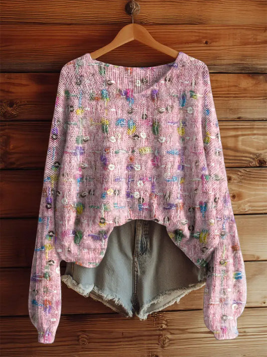 Women’s Pink Plaid Print Casual Top Pink / S