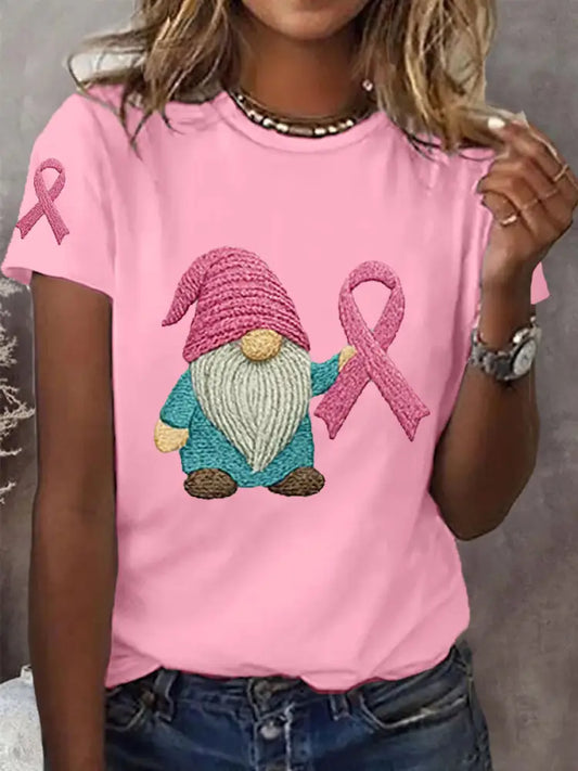 Women’s Pink Ribbon Breast Cancer Awareness Support Tee Pink / S