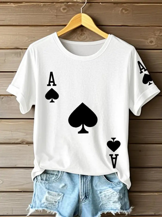 Women’s Poker Ace of Spades T-shirts White / S