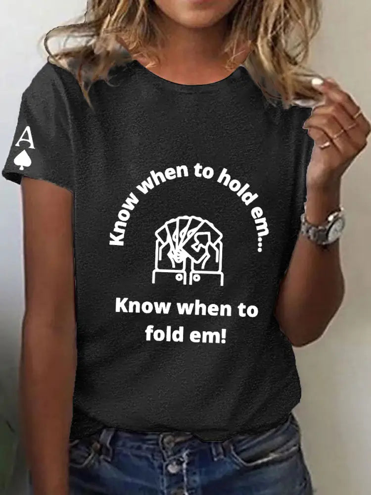 Women’s poker Philosophy of Life T-shirt Black / S