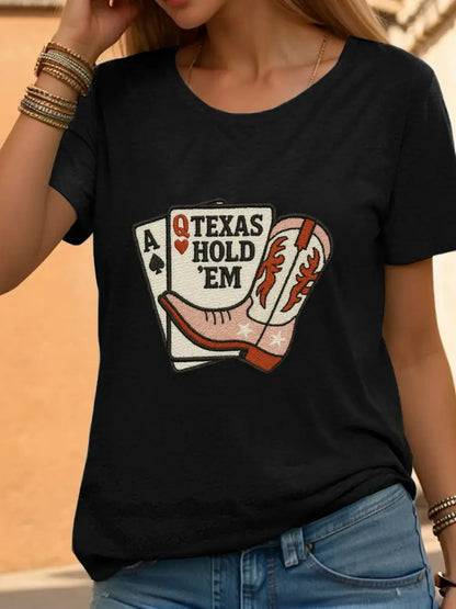 Women’s poker t-shirt Black / S