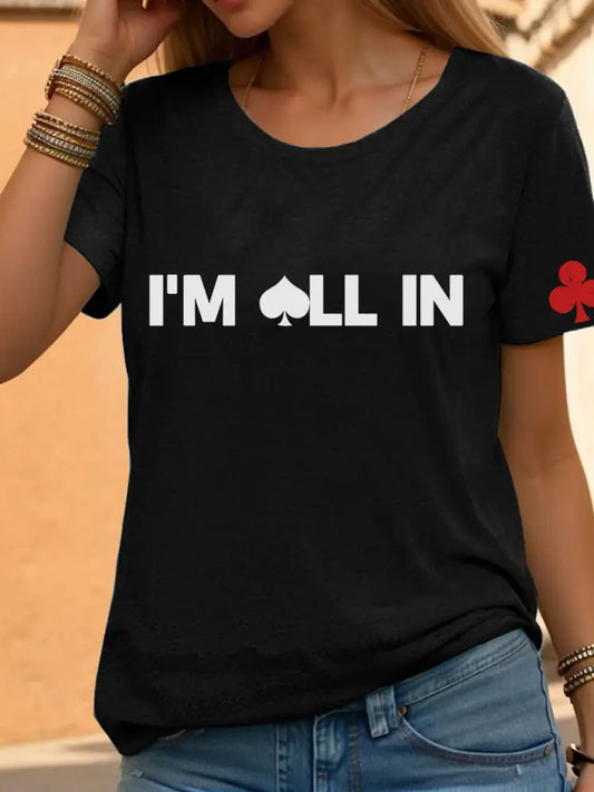 Women’s poker t-shirt Black / S