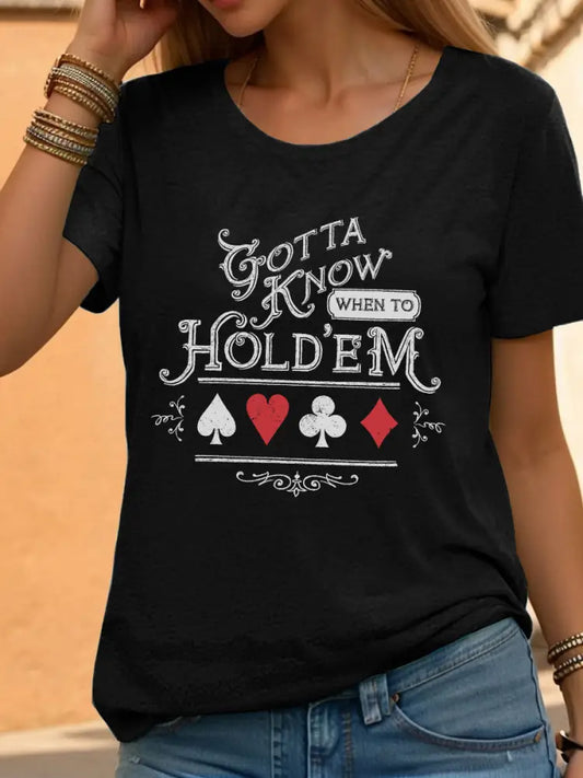 Women’s poker t-shirt Black / S