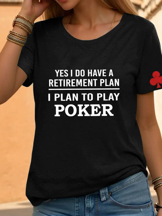Women’s poker t-shirt Black / S