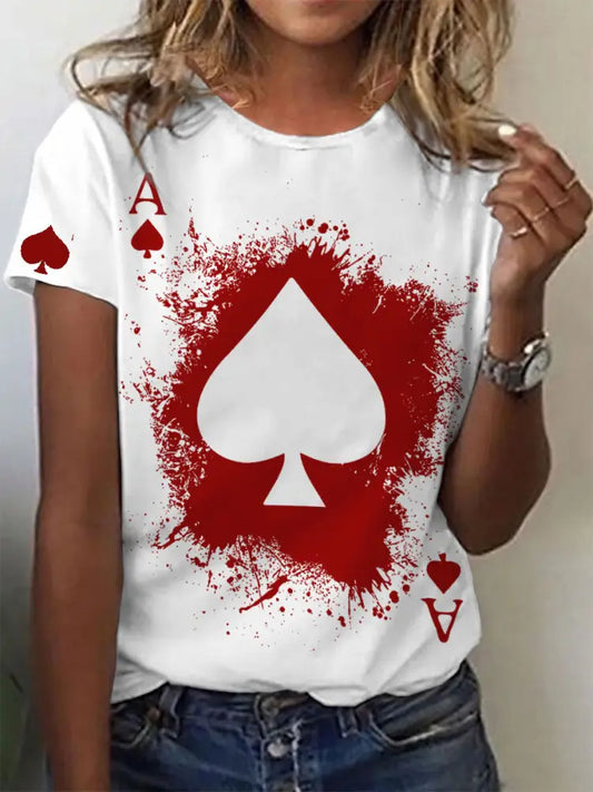 Women’s poker t-shirt Red / S