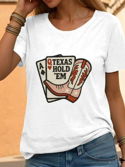 Women’s poker t-shirt White / S