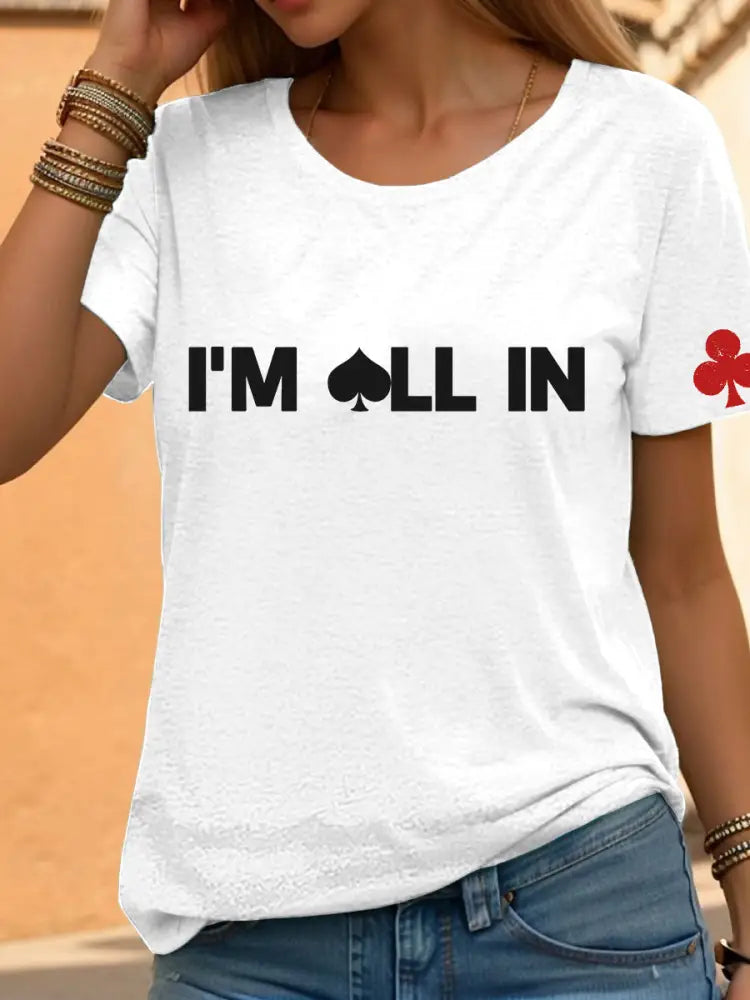 Women’s poker t-shirt White / S