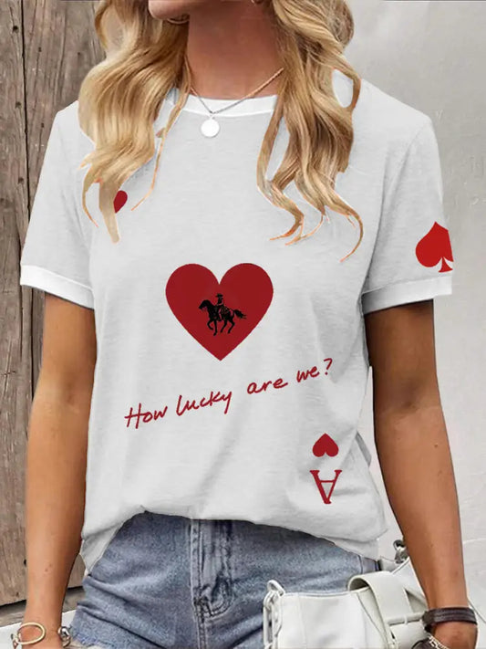 Women’s poker t-shirt White / S