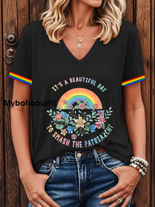 Women’s Pride Month LGBTQ Short-sleeved T-shirt Black / S