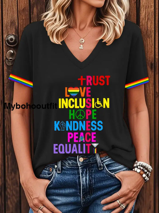 Women’s Pride Month LGBTQ Short-sleeved T-shirt Black / S