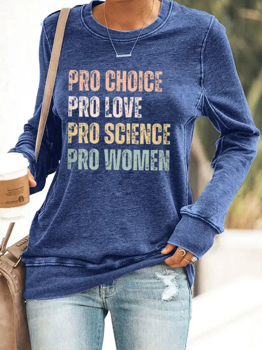 Women’s Pro Choice Print Sweatshirt Blue / S