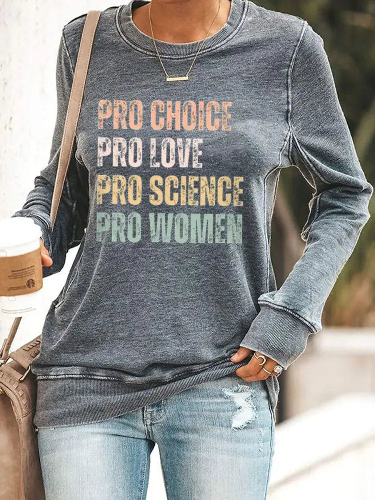 Women’s Pro Choice Print Sweatshirt Gray / S