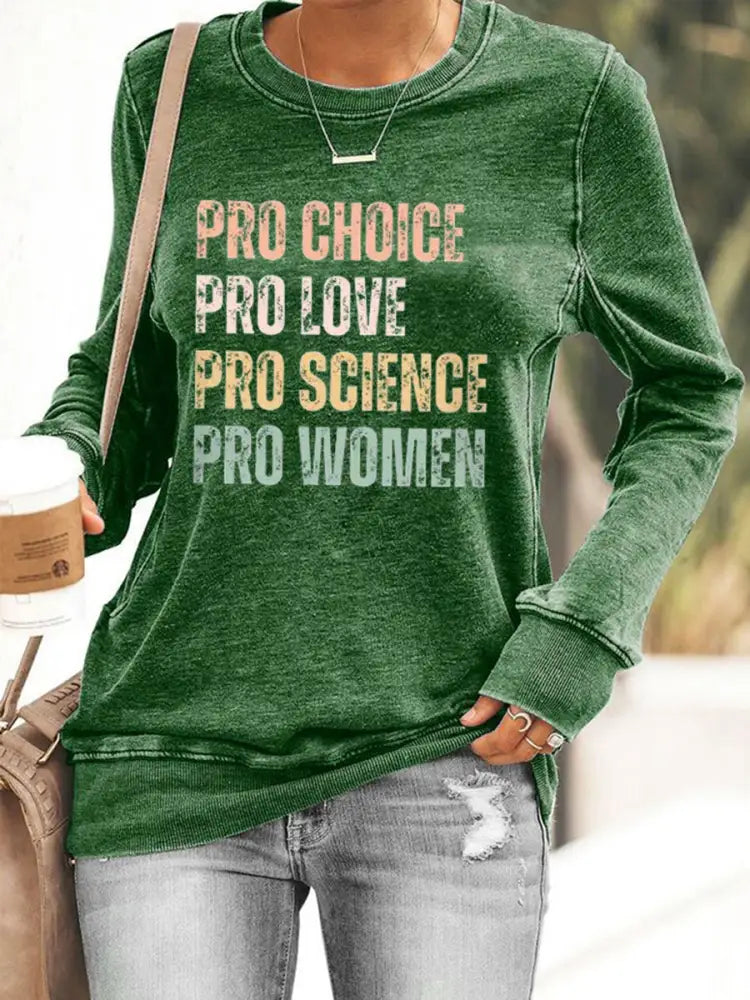 Women’s Pro Choice Print Sweatshirt Green / S