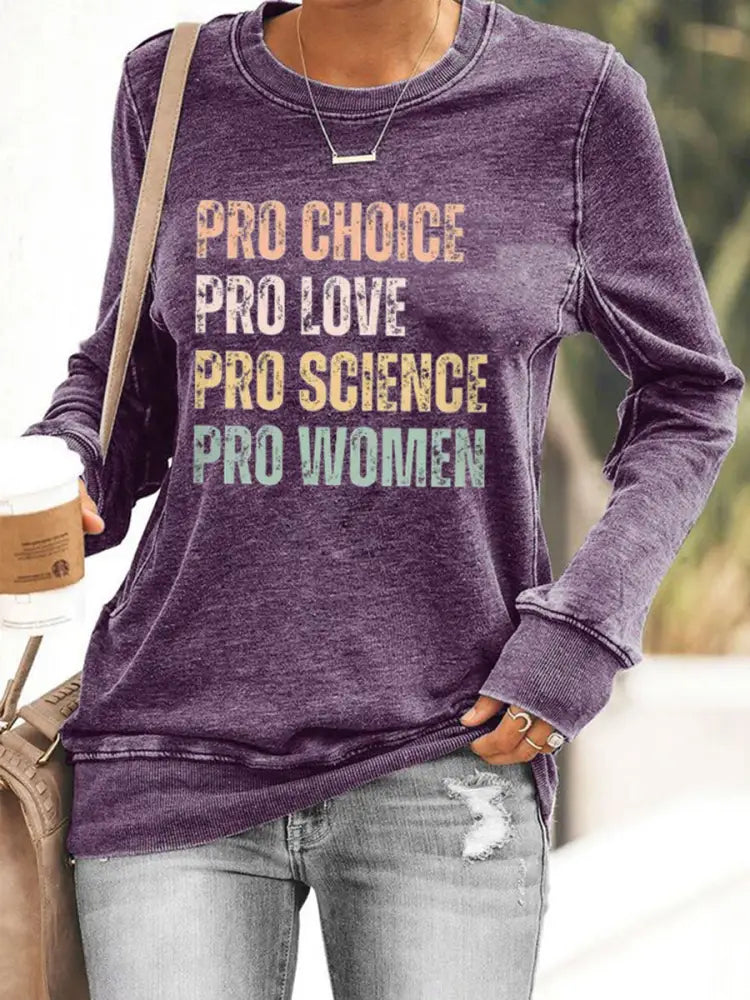 Women’s Pro Choice Print Sweatshirt Purple / S