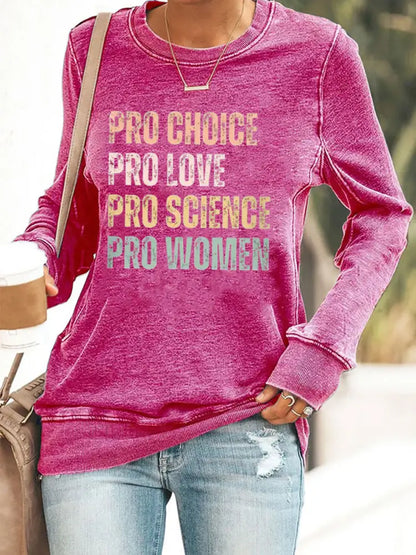 Women’s Pro Choice Print Sweatshirt Rose Red / S