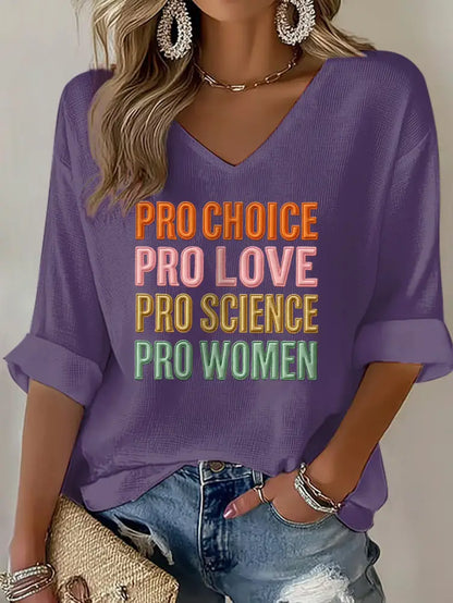Women’s Pro Choice Print Waffle T shirt Purple / S