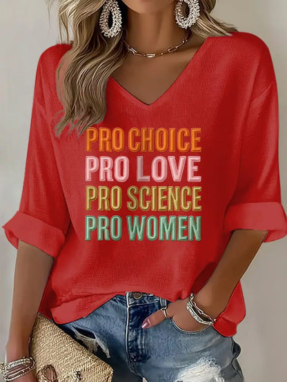 Women’s Pro Choice Print Waffle T shirt Red / S