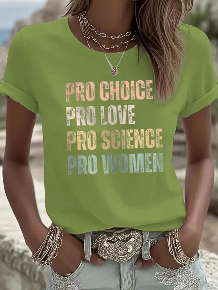 Women’s Pro Choice short sleeved T shirt Green / S