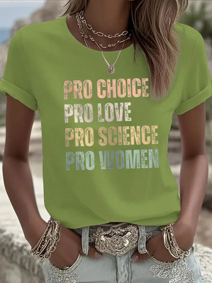 Women’s Pro Choice short sleeved T shirt Green / S