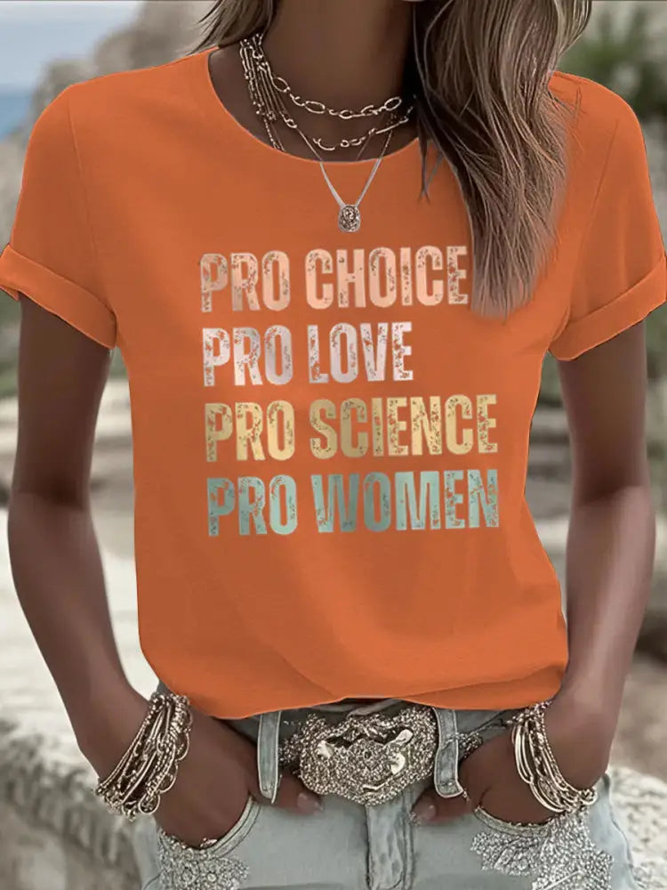 Women’s Pro Choice short sleeved T shirt Orange / S